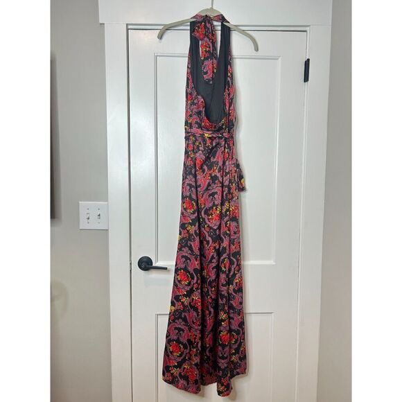 Anthropologie Modcloth We'll Meet Again Floral Retro Halter Maxi Dress Size 8 - Picture 6 of 12